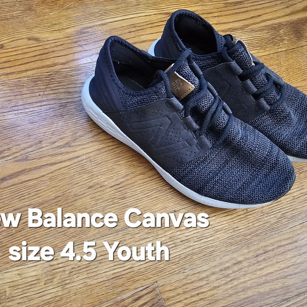 New Balance Kids Black Canvas Shoes